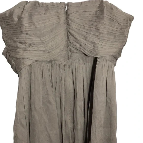 J. CREW | Arabelle Grey Silk Chiffon Strapless Formal Event Dress size 14 {NEW} - Picture 9 of 12